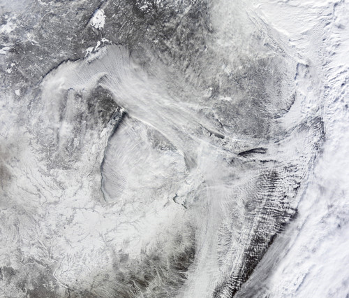 Satellite view of fog forming over the Great Lakes Poster Print - Item # VARPSTSTK204314S
