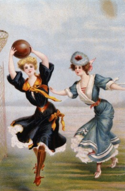 Women Playing Basketball Nostalgia Cards Poster Print - Item # VARSAL9801109