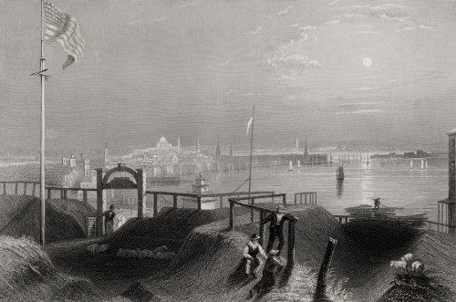 Boston Massachusetts Usa From The Dorchester Heights In The 19Th Century Engraved By J T Willmore After W H Bartlett PosterPrint - Item # VARDPI1839418