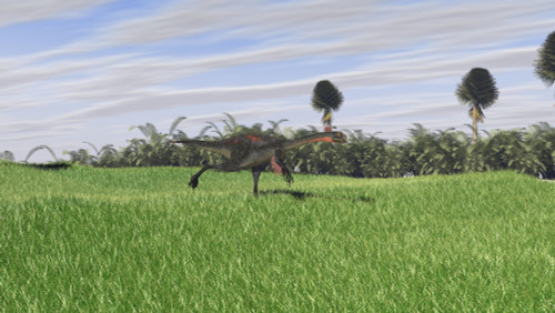 Gigantoraptor running across an open field Poster Print - Item # VARPSTKVA600386P
