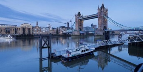 St. Katharine Pier and Tower Bridge  Thames River  London  England Poster Print by Panoramic Images (24 x 12) - Item # PPI158656