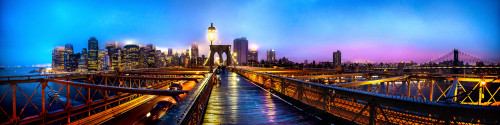 Skylines from Brooklyn Bridge, Brooklyn, Manhattan, New York City, New York State, USA Poster Print - Item # VARPPI169380