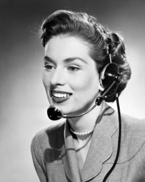 Close-up of a businesswoman wearing a headset Poster Print - Item # VARSAL2555778