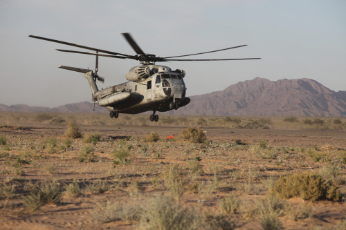 Two U.S. Marine Corps CH-46E Sea Knight helicopters in flight. -  StocktrekImages