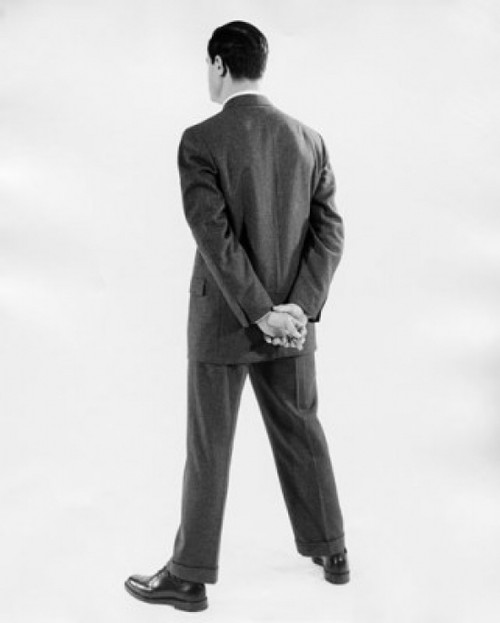 Rear view of a businessman standing with his hands behind his back Poster Print - Item # VARSAL25548115
