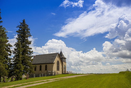Church on a hill in a rural setting; Winnipeg, Manitoba, Canada PosterPrint - Item # VARDPI12273033