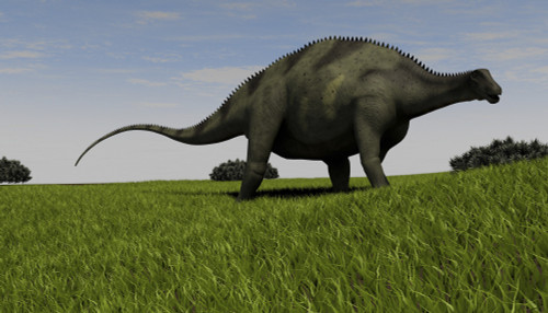 Brachytrachelopan walking across prehistoric grasslands Poster Print - Item # VARPSTKVA600587P