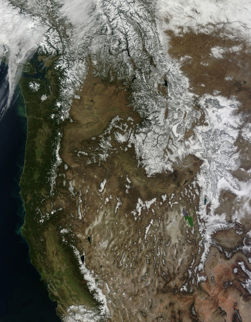 March 12, 2014 - Satellite view of the Western United States Poster Print - Item # VARPSTSTK204347S