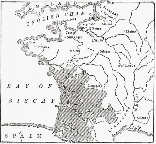 Map showing the English dominions in France at the time of the Treaty of Br PosterPrint - Item # VARDPI2430308