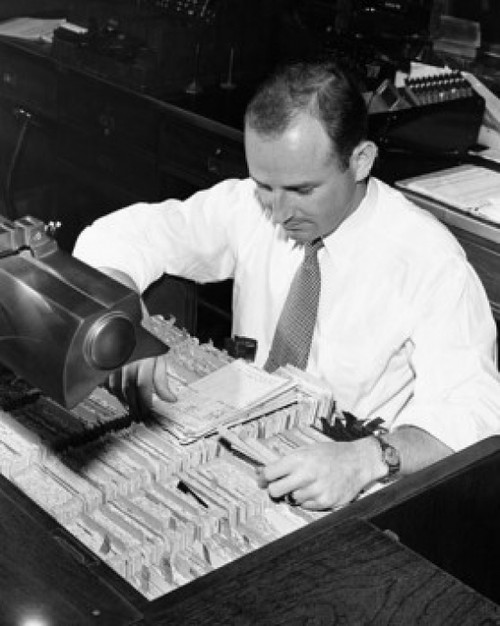 High angle view of a bank teller Poster Print - Item # VARSAL2555779