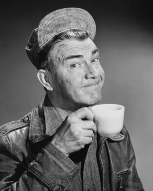 Portrait of a mature man drinking from a tea cup Poster Print - Item # VARSAL25512657