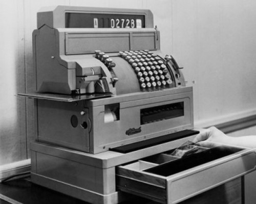 Close-up of a human hand taking money from cash register's drawer Poster Print - Item # VARSAL25526164