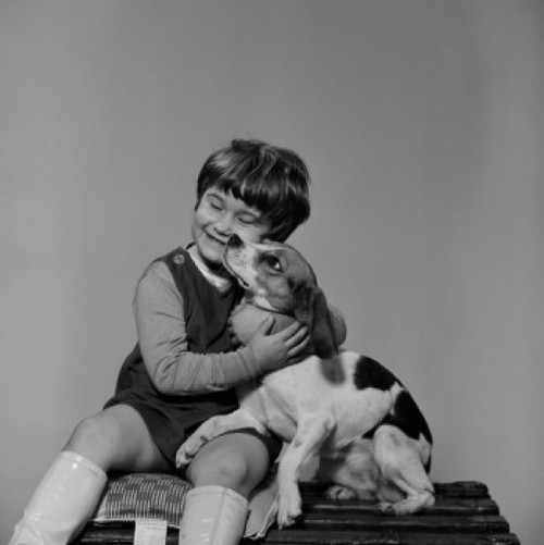 Girl embracing dog Poster Print - Item # VARSAL255424955