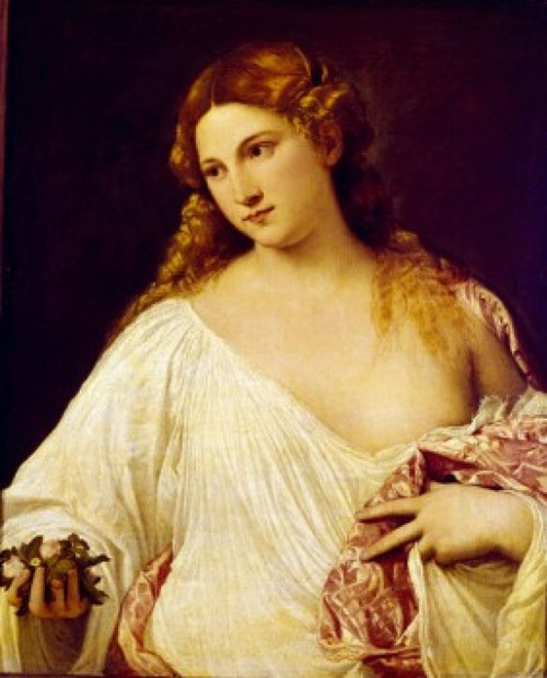 Flora by Titian  ca.1485-1576   Italy   Florence  Galleria degli Uffizi Poster Print - Item # VARSAL3815395657