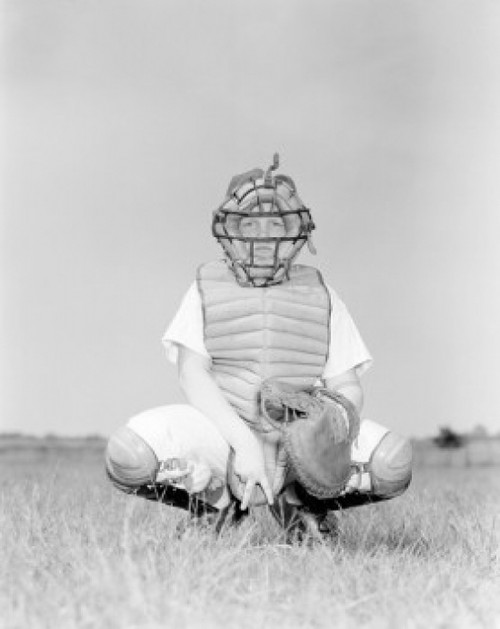 Baseball catcher waiting for ball Poster Print - Item # VARSAL255419355