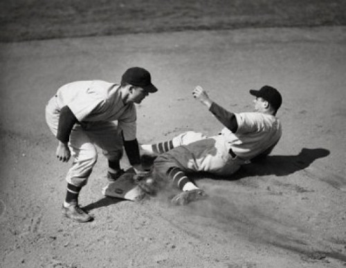 Two baseball players playing in baseball field Poster Print - Item # VARSAL2557097B