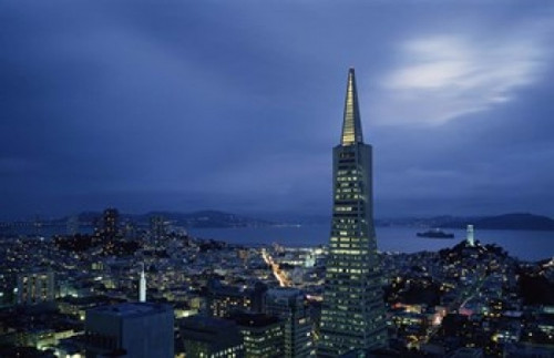Transamerica Pyramid  Coit Tower  San Francisco  California Poster Print by Panoramic Images (19 x 12) - Item # PPI115855