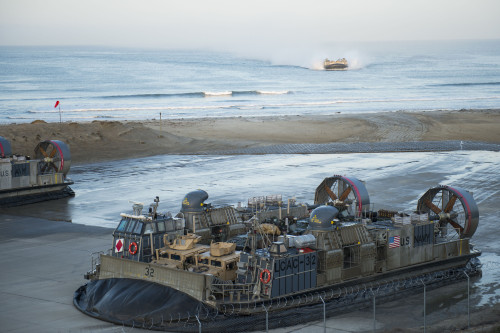 April 24, 2014 - Landing Craft Air Cushions return to their homeport at Marine Corps Base Camp Pendleton, California. Poster Print - Item # VARPSTSTK108290M