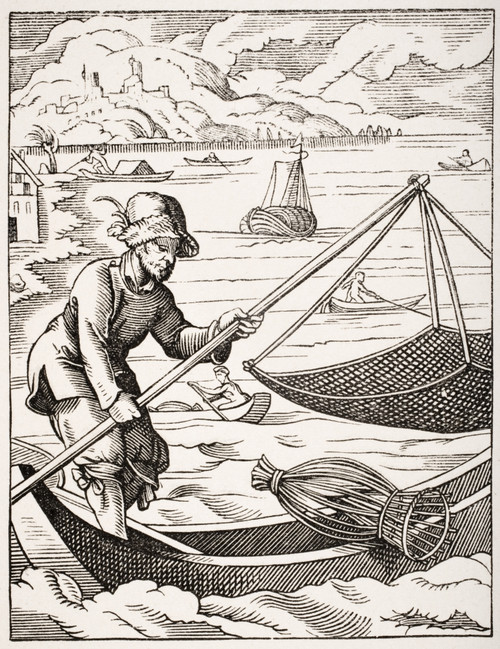 The River Fisherman. 19Th Century Copy Of Picture Designed And Engraved In 16Th Century By Jost Amman PosterPrint - Item # VARDPI1857903
