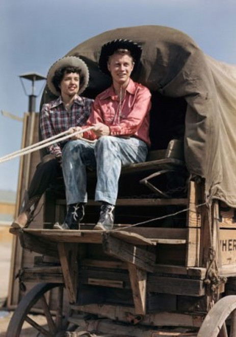 Young couple sitting on a horse cart Poster Print - Item # VARSAL292945482 Young couple sitting on a horse cart Poster Print - Item # VARSAL292945482