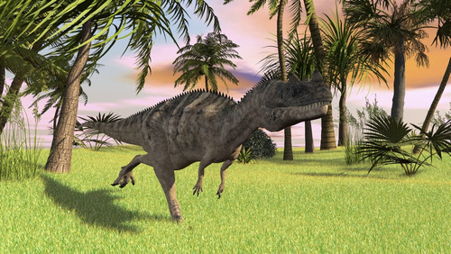 Ceratosaurus running across a field Poster Print - Item # VARPSTKVA600242P