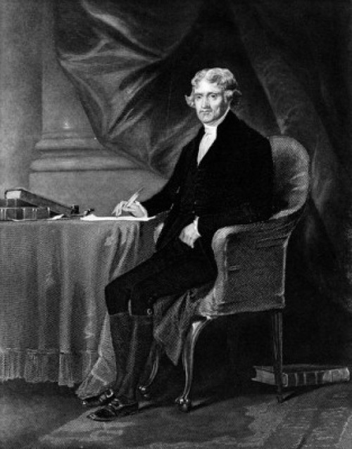 Portrait of Thomas Jefferson  by unknown artist Poster Print