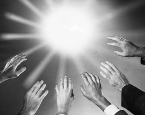 Close-up of people's hands raised Poster Print - Item # VARSAL25549405