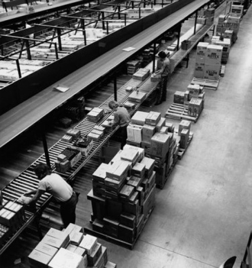 High angle view of manual workers working in a factory Poster Print - Item # VARSAL2555061