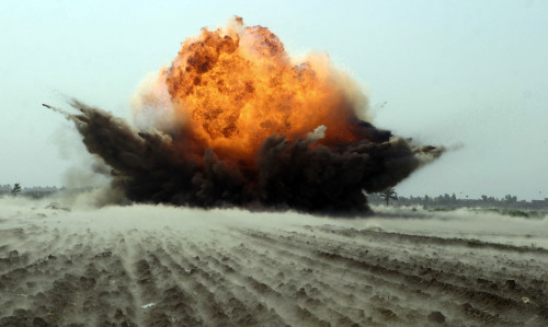 An explosion erupts from the detonation of a weapons cache Poster Print - Item # VARPSTSTK101869M