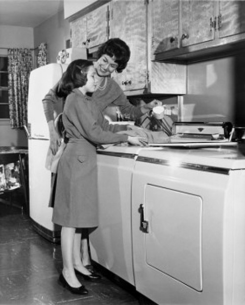 Daughter helping her mother do laundry Poster Print - Item # VARSAL25519927