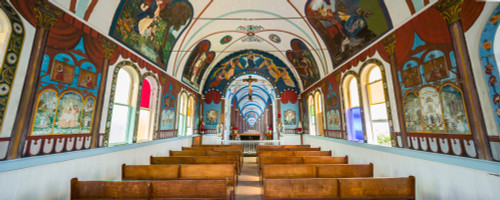 Interiors of a church, Star of the Sea Painted Church, Kalapana, Hawaii, USA Poster Print - Item # VARPPI169524