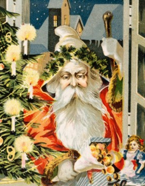 Merry Christmas: Santa In Window  Nostalgia Cards Poster Print - Item # VARSAL9801264