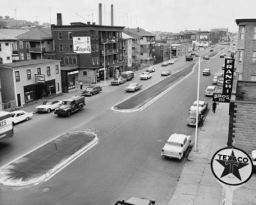 High angle view of cars on a road  Worcester  Massachusetts  USA Poster Print - Item # VARSAL25520592