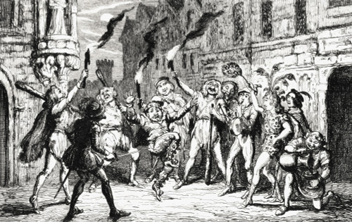 The Revellers Engraving By George Cruikshank Dated 1845 Of A Scene From Sir Walter Scott's Novel The Fair Maid Of Perth PosterPrint - Item # VARDPI1861863
