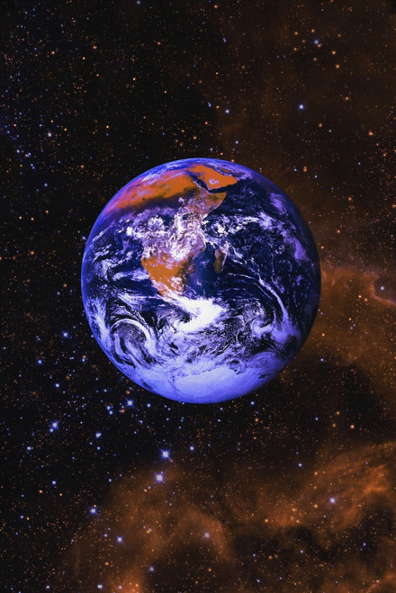 Earth In Space With Gaseous Nebula And Clouds PosterPrint - Item # VARDPI6188