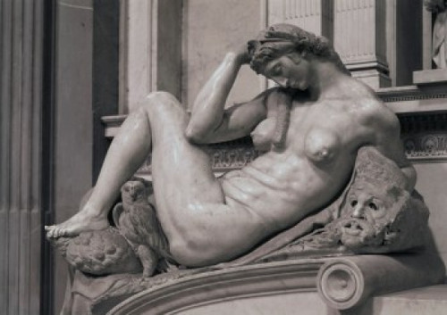 The Night C.1520-36 Michelangelo Buonarroti Marble Sculpture Medici Chapel  Florence  Italy Poster Print - Item # VARSAL3815395676