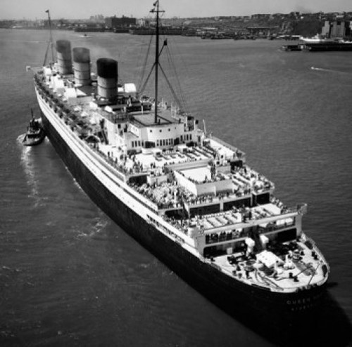 High angle view of a cruise ship in the sea  RMS Queen Mary  New York City  New York State  USA Poster Print - Item # VARSAL25525034 High angle view of a cruise ship in the sea  RMS Queen Mary  New York City  New York State  USA Poster Print - Item # VARSAL25525034