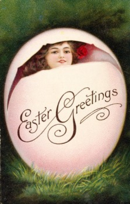Easter Greetings  Nostalgia Cards  1900 Poster Print
