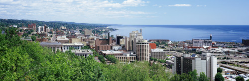 City at the waterfront, Lake Superior, Duluth, Minnesota, USA Poster Print - Item # VARPPI152837