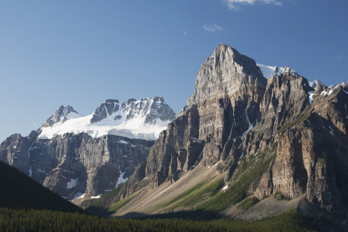 Mountain Peaks With Cliff Face And Blue Sky; Alberta, Canada PosterPrint - Item # VARDPI1998424