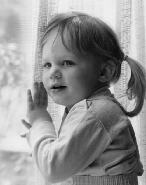 Small girl with pigtails by window Poster Print - Item # VARSAL25514380