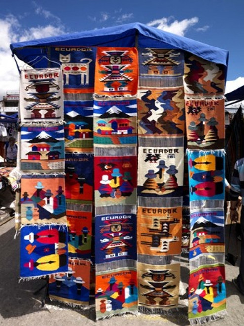 Pillow covers for sale at a handicraft market  Otavalo  Imbabura Province  Ecuador Poster Print by Panoramic Images (28 x 36) - Item # PPI116056