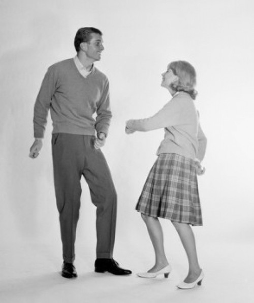 Side profile of a young couple dancing Poster Print - Item # VARSAL2557619