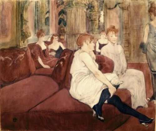 In the Salon at the Rue des Moulins   1894  Henri de Toulouse-Lautrec   Oil on canvas  Musee Toulouse-Lautrec  Albi  France Poster Print - Item # VARSAL9003605