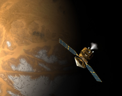 An artist's concept of NASA's Mars Reconnaissance Orbiter Poster Print - Item # VARPSTSTK202271S