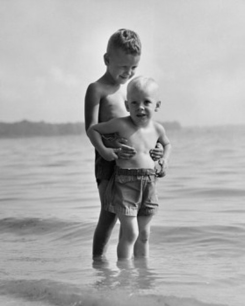 Two boys standing on the beach Poster Print - Item # VARSAL25516719