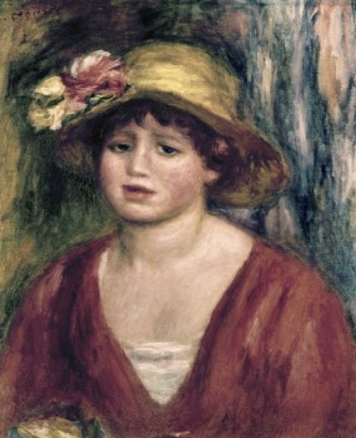 Young Girl in a  Red Dress  Pierre Auguste Renoir  Poster Print - Item # VARSAL900125898
