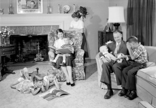 Family with six children in living room Poster Print - Item # VARSAL255419161