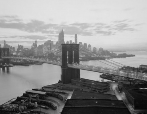 USA  New York  Brooklyn Bridge and Lower Manhattan skyline Poster Print - Item # VARSAL255418761
