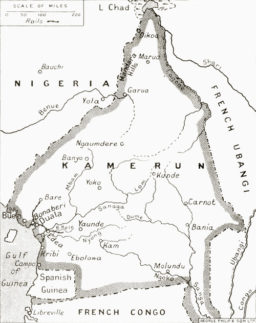 Map Of The Cameroons, Scene Of One Of Britain's Campaigns During World War One. From The Illustrated War News Published 1915. PosterPrint - Item # VARDPI1872238